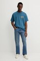 Levi's t-shirt bawełniany 87373 turkusowy SS25