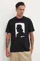 Karl Lagerfeld Jeans pamut póló fekete 245D1709