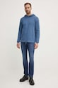 Bavlněná mikina Pepe Jeans ABRAHAM PM509438 modrá AW24