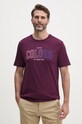 United Colors of Benetton t-shirt bawełniany fioletowy 3I1XU1096