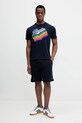 United Colors of Benetton t-shirt bawełniany 3I1XU1096 granatowy AW25