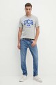 Хлопковая футболка United Colors of Benetton 3I1XU1096 серый SS25