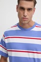 Хлопковая футболка United Colors of Benetton фиолетовой 38Y3U109J
