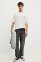 Bavlněné tričko The Kooples HTSC29004K béžová AW24
