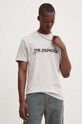 The Kooples t-shirt bawełniany szary HTSC29014K