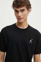 The Kooples tricou din bumbac negru HTSC29028K