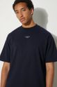 Βαμβακερό μπλουζάκι Drôle de Monsieur Le T-Shirt Slogan Classique PERM.TS202.CO002.NY σκούρο μπλε