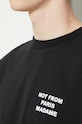 Drôle de Monsieur tricou din bumbac Le T-Shirt Slogan PERM.TS203.CO002.BL