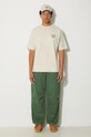 Drôle de Monsieur tricou din bumbac Le T-Shirt Slogan PERM.TS203.CO002.MT bej AW24