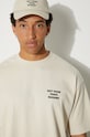 Βαμβακερό μπλουζάκι Drôle de Monsieur Le T-Shirt Slogan PERM.TS203.CO002.MT μπεζ