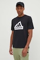 adidas t-shirt bawełniany Essentials czarny IW2702