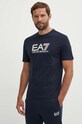Памучна тениска EA7 Emporio Armani тъмносин PJVPZ.6DPT81.1562