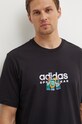 adidas t-shirt bawełniany czarny IY0729