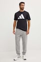 Памучна тениска adidas IY8583 черен AW24