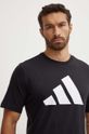 adidas t-shirt bawełniany czarny IY8583