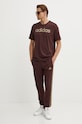 Бавовняна футболка adidas Essentials IZ4768 коричневий AW24
