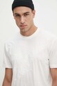 Armani Exchange t-shirt bawełniany beżowy 6DZTAD.ZJ9TZ