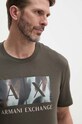 Armani Exchange t-shirt bawełniany zielony 6DZTHF.ZJH4Z