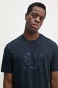 Armani Exchange t-shirt bawełniany granatowy 6DZTHN.ZJLFZ