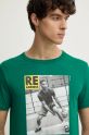 Odzież United Colors of Benetton t-shirt bawełniany 3I1XU109U turkusowy