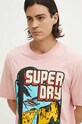 Хлопковая футболка Superdry розовый M1012187A.MDM