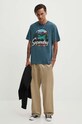 Bavlněné tričko Superdry M1012187A.1XJ tyrkysová AW24