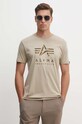 Хлопковая футболка Alpha Industries бежевый 146506