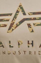 Βαμβακερό μπλουζάκι Alpha Industries 146506 μπεζ
