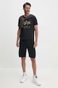Alpha Industries t-shirt bawełniany 146506 czarny SS25