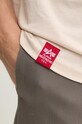 Bavlněné tričko Alpha Industries 108501 béžová
