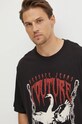 Versace Jeans Couture tricou din bumbac negru 77GAHG01.CJ00G