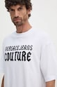 Versace Jeans Couture tricou din bumbac alb 77GAHL02.CJ01L