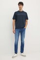 Armani Exchange tricou din bumbac 6DZTBD.ZJ3VZ bleumarin AW24