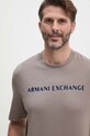 Armani Exchange tricou din bumbac bej 6DZTBD.ZJ3VZ