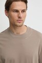 Armani Exchange tricou din bumbac maro 6DZTJR.ZJ9AZ