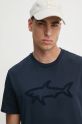 Paul&Shark t-shirt in cotone blu navy 14311608