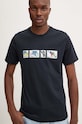 PS Paul Smith tricou din bumbac bleumarin M2R.011R.NP4805