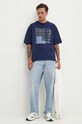 Bavlnené tričko Desigual ARNOLDO 24WMTK10 tmavomodrá AW24