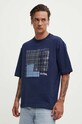 Хлопковая футболка Desigual ARNOLDO тёмно-синий 24WMTK10