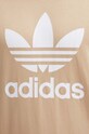 Хлопковая футболка adidas Originals IZ2351 бежевый