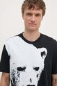 Pamučna majica Armani Exchange crna XM000043.AF10334