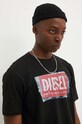 Diesel t-shirt bawełniany T-ADJUST-Q6 czarny A15379.0AKAK