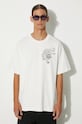 Kenzo t-shirt in cotone Gots Star Tiger Emb Oversize T bianco FE65TS2964SI.02