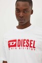 Pamučna majica Diesel T-ADJUST-Q7 bijela A15398.0GRAI