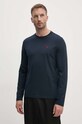 Barbour longsleeve bawełniany bawełna granatowy MTS1348