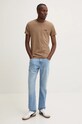 Хлопковая футболка Superdry M1011245A.1KQ коричневый AW24