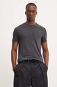 Βαμβακερό μπλουζάκι Superdry M1012037A.AFB γκρί AW24