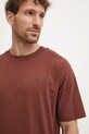 New Balance t-shirt bawełniany brązowy MT41533ROK