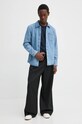 A.P.C. tricou din bumbac t-shirt boxy petit vpc COHBQ.H26391 bleumarin AW25