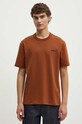 A.P.C. tricou din bumbac t-shirt boxy petit vpc maro COHBQ.H26391